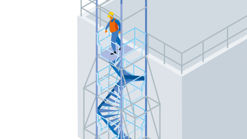 Un escalier tournant MDS pour faciliter les circulations