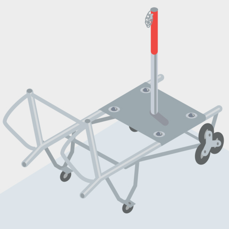 Un chariot pour transporter et dérouler les tourets de câble électrique