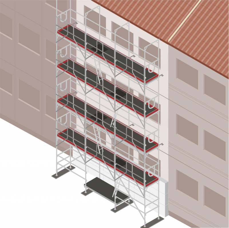 ITE - Utiliser un échafaudage de pied pour réaliser des travaux d'isolation thermique par l'extérieur avec isolant rigide