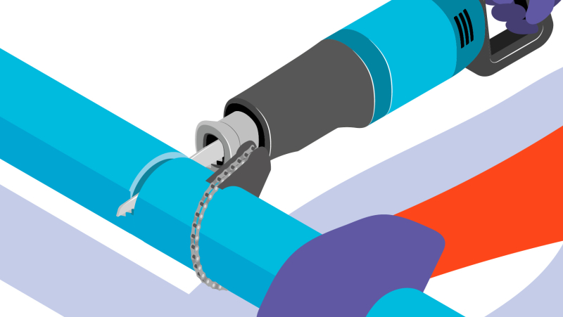 Sécuriser les découpes à la scie sabre avec un adaptateur coupe-tube