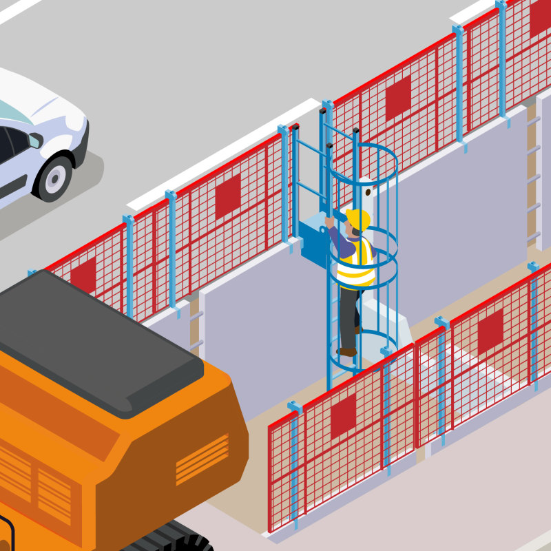 Une échelle à crinoline pour sécuriser l'accès aux tranchées blindées