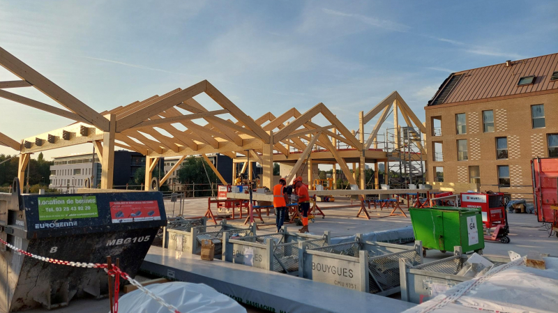 Construction bois : un atout prévention sur le chantier Dalkia de Bouygues Bâtiment Nord-Est