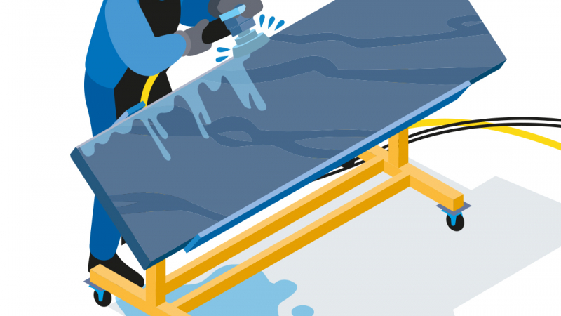 Découper et tailler des pierres contenant de la silice cristalline en atelier