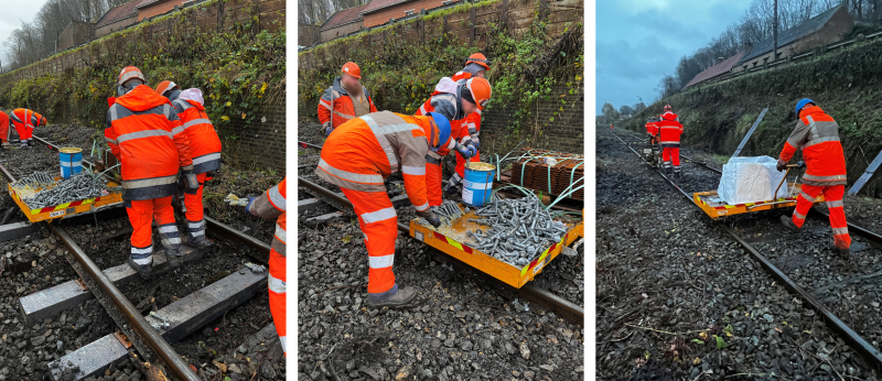 Poseur voies ferrées Ramassage des tirefonds