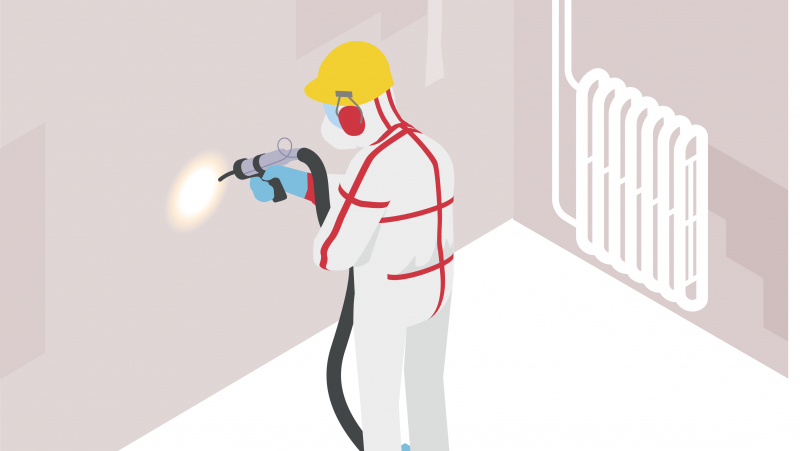 Décaper et nettoyer des murs avec une machine de nettoyage cryogénique