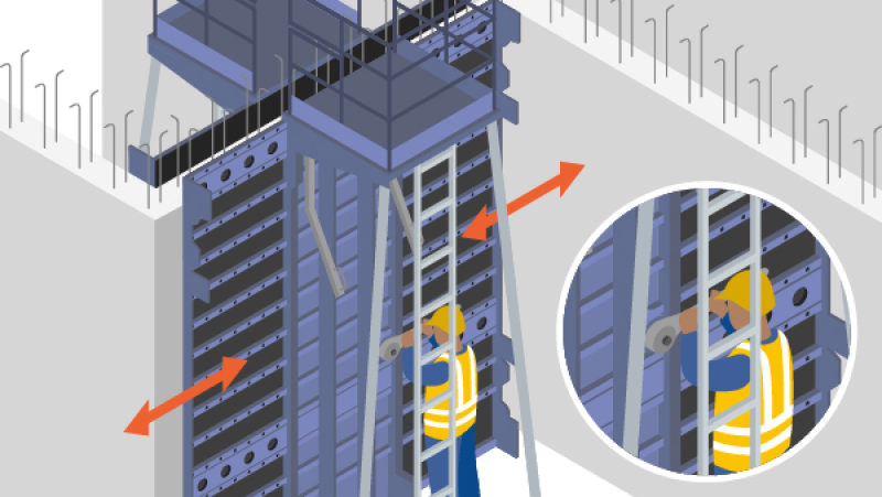 Des banches télescopiques pour faciliter le coffrage des voiles en cotes bloquées