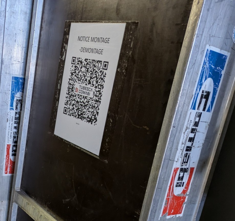 Notice échafaudage numérisée et accessible par QR code