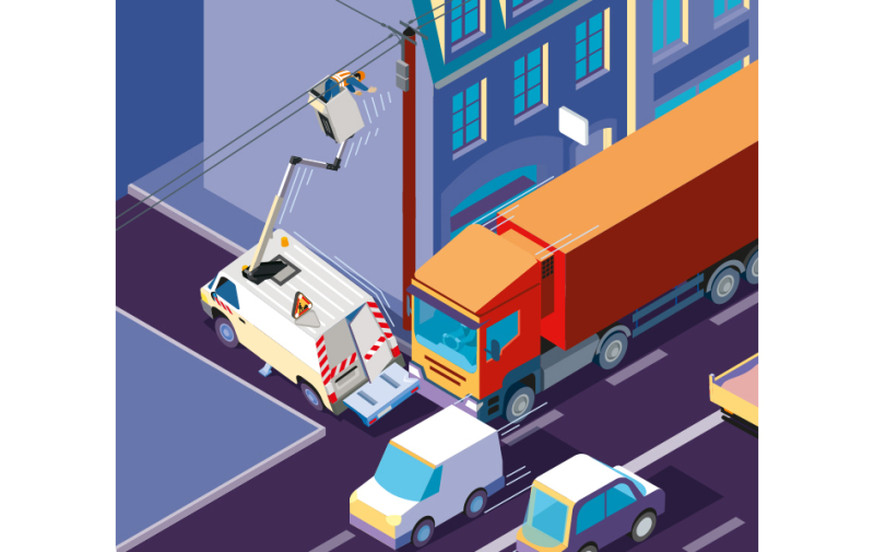 Chute d'une nacelle sur porteur