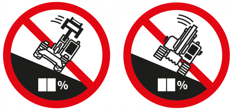 Autocollants % dévers admissible