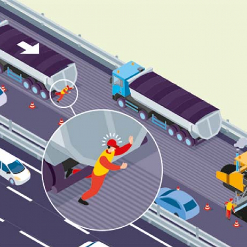 Un chauffeur percuté par un semi-remorque