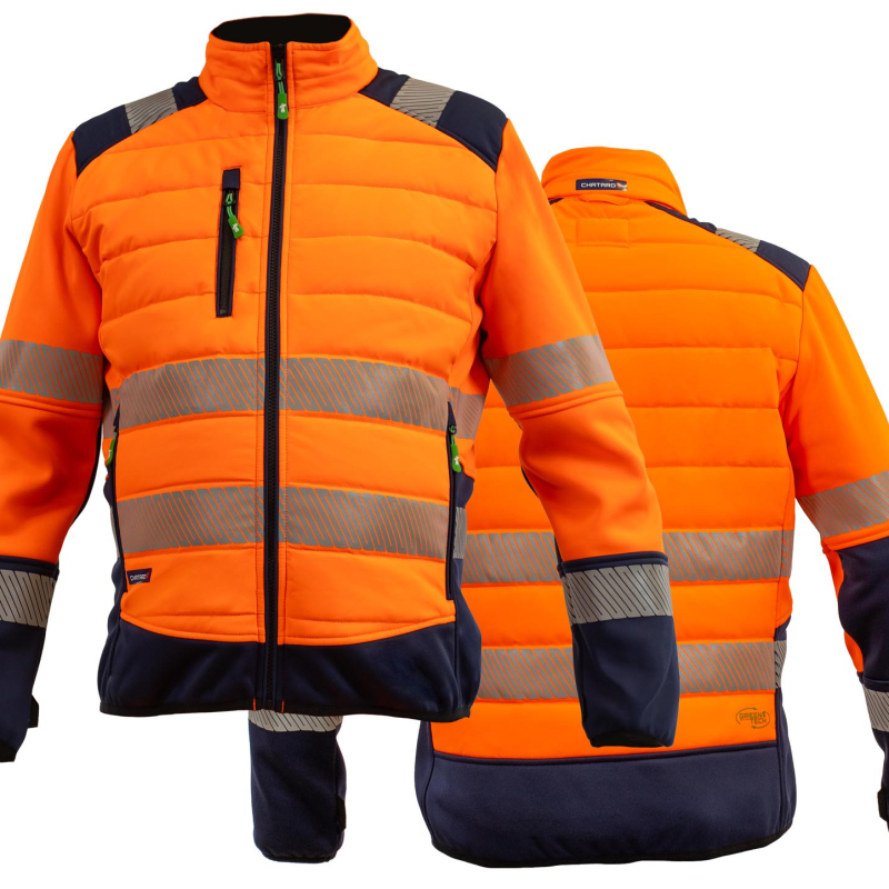 Un blouson technique imperméable à haute visibilité