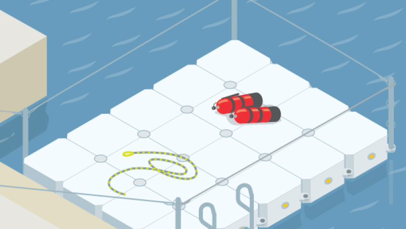 Une plateforme flottante pour sécuriser les travaux en milieu aquatique