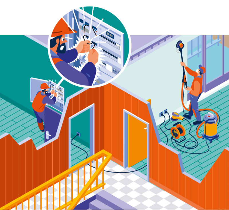 Électrisé sur un raccordement de tableau d'abonné