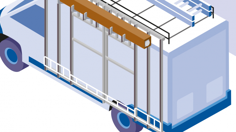 Faciliter la manipulation des stores bannes grâce à un fourgon équipé d'un monte-store motorisé