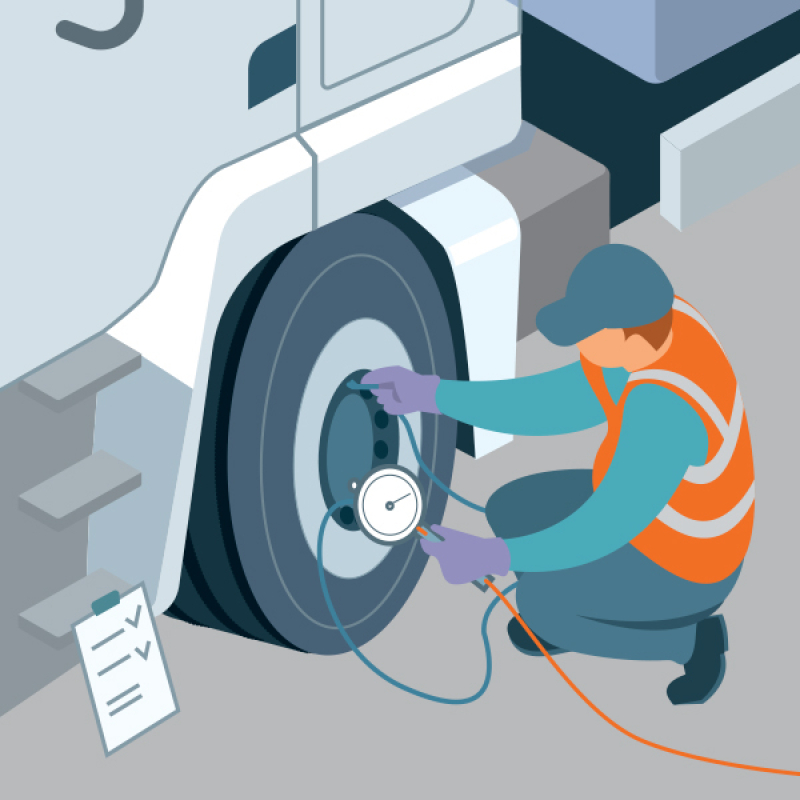 Une vérification hebdomadaire des pneus des véhicules et engins de chantier pour une conduite plus sûre