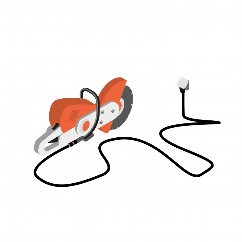 Découper et rainurer du béton avec une découpeuse électrique