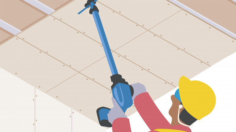 Visser les plaques en hauteur avec un tube prolongateur