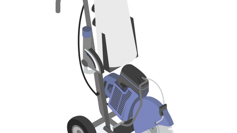 Sécuriser l'utilisation de la découpeuse thermique à l'aide d'un chariot