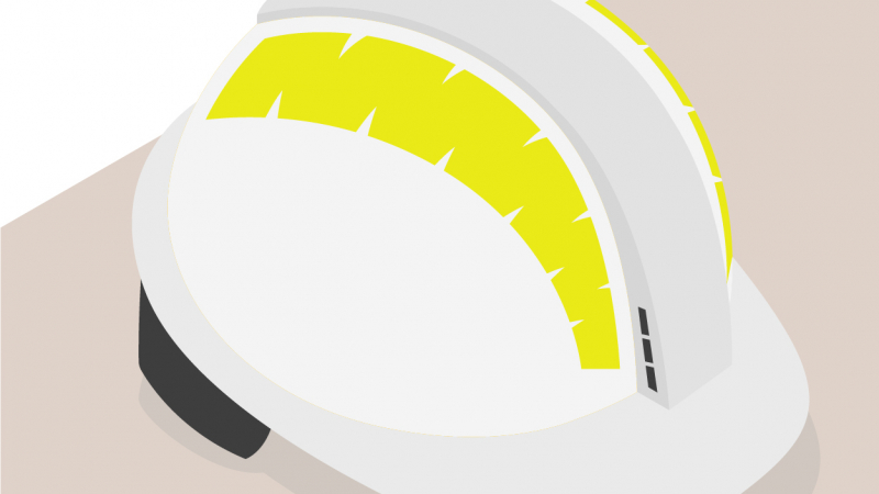 Identifier les personnels de chantier par les couleurs et réflecteurs de leurs casques
