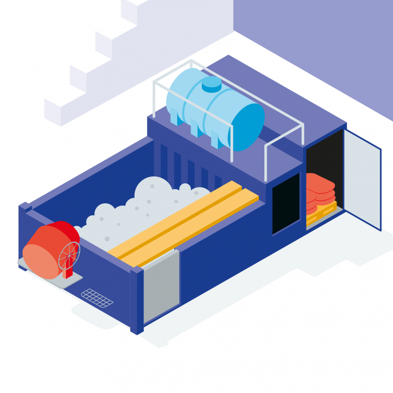 Faire du béton en poste mobile avec une polybenne aménagée