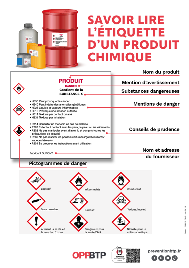 Savoir lire l'étiquette d'un produit chimique