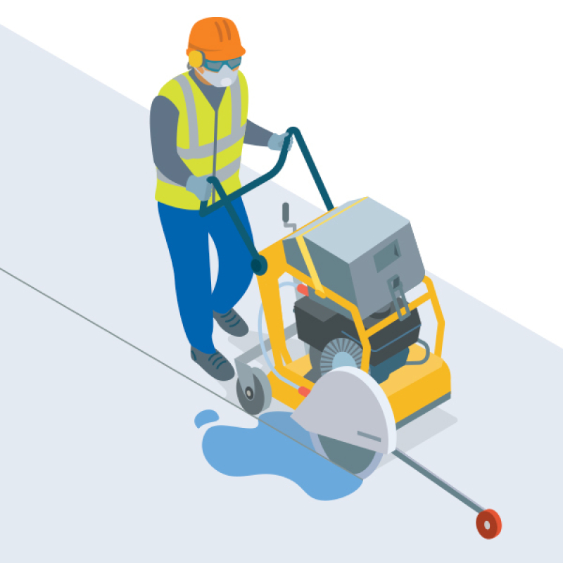 Scier des enrobés bitumineux contenant de la silice cristalline