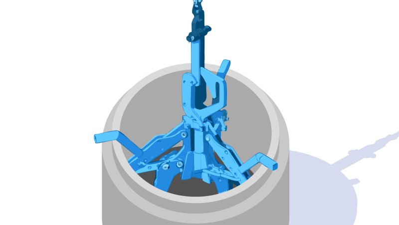 Lever plus facilement les éléments de regard avec une pince de manutention