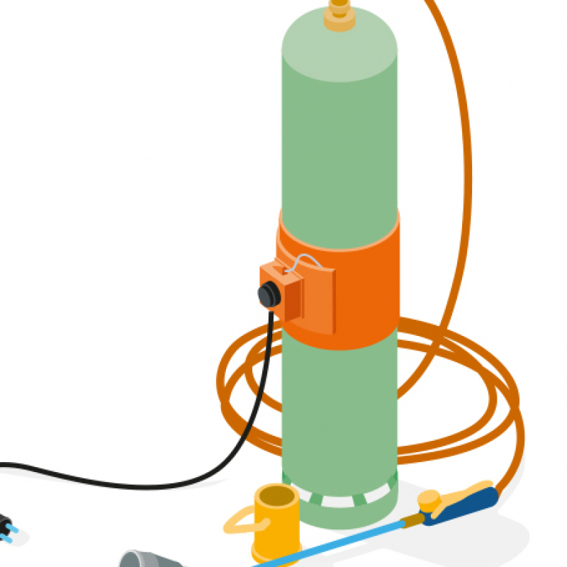 Une ceinture silicone chauffante pour les bouteilles de gaz en hiver