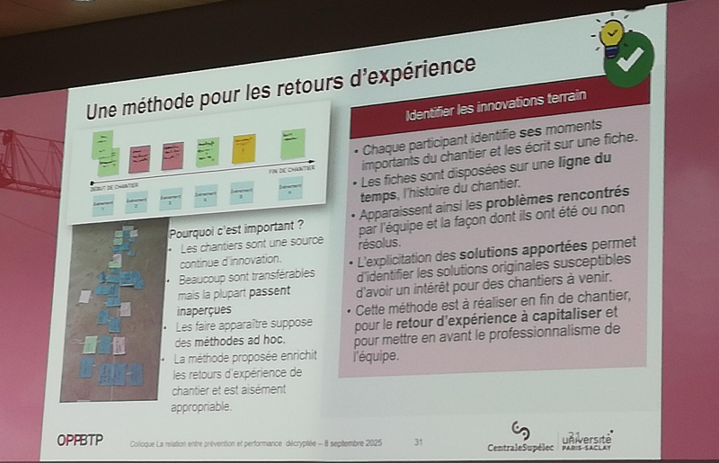 Quand prévention rime avec performance, les résultats de la chaire OPPBTP et CentraleSupélec livrent les résultats