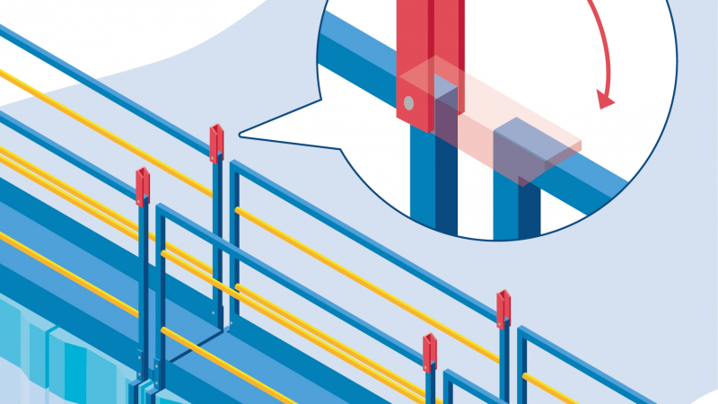 Assurer la continuité des garde-corps sur une passerelle de guidage des palplanches