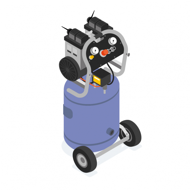 Un compresseur d’air silencieux, propre et facile à transporter