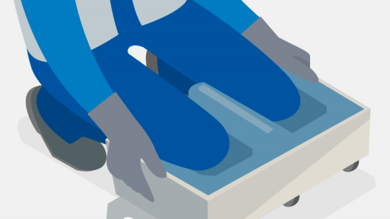 Un chariot pour travailler accroupi