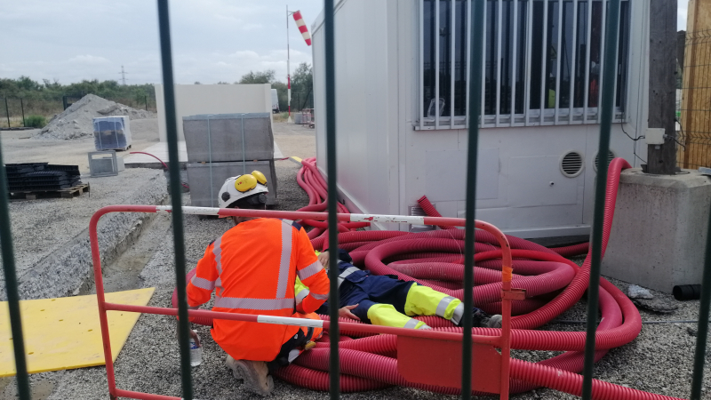 Simulation accident sur chantier