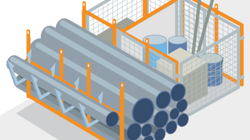 Un rack pour le stockage et la découpe des tuyaux d’assainissement