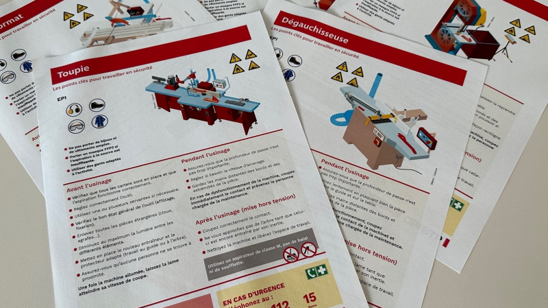 Utilisation des machines à bois : de nouvelles fiches sécurité pour rappeler les bonnes pratiques