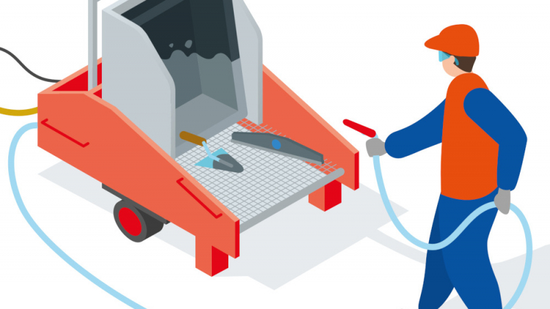 Nettoyer les outils de maçonnerie grâce à une station de lavage mobile, performante et écologique