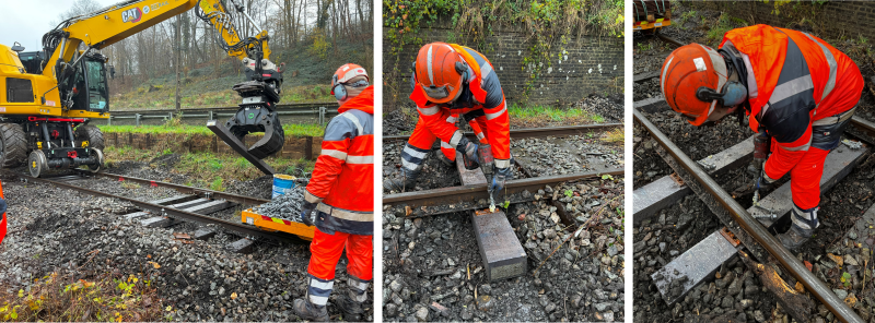 Mise en place traverse et Pré-visser les tirefonds