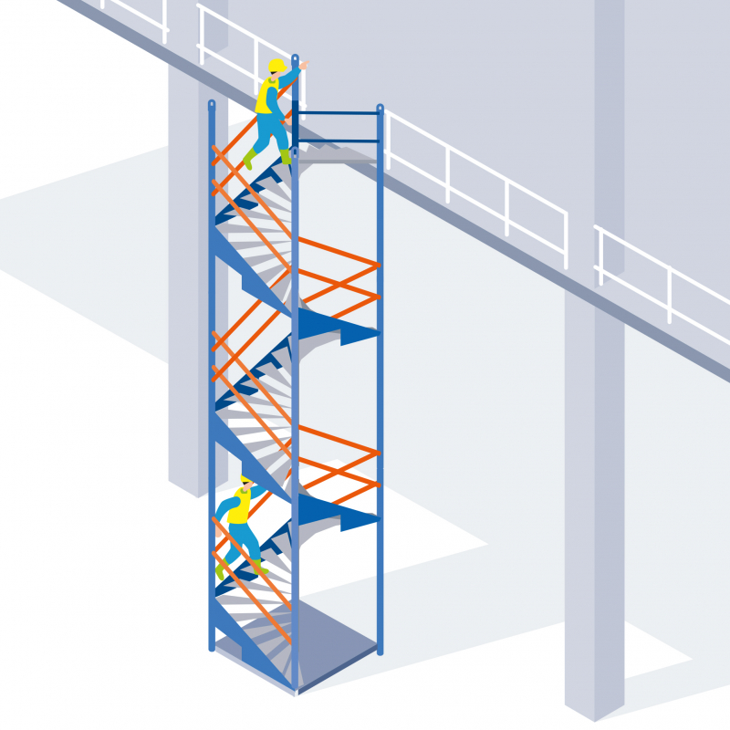 Un escalier modulable pour accéder en sécurité aux étages d’un bâtiment en construction