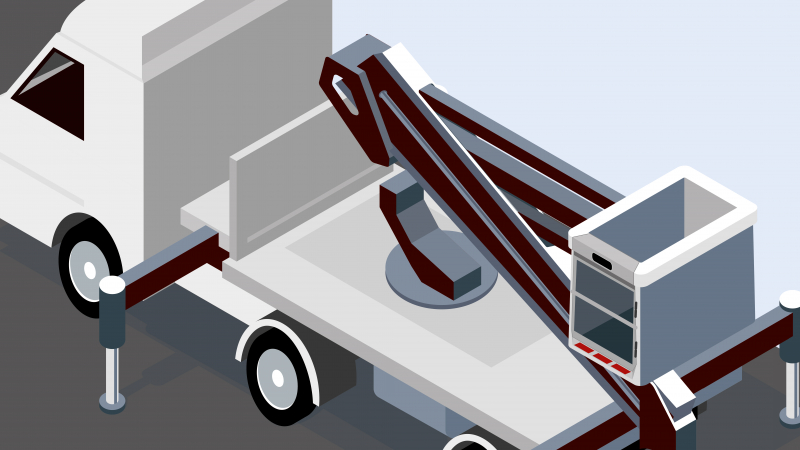 Travailler en hauteur depuis un camion nacelle