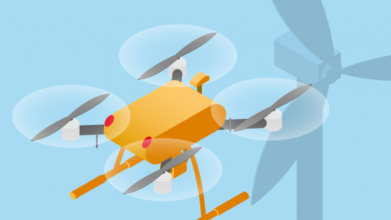 Inspecter des pales d’éoliennes avec un drone