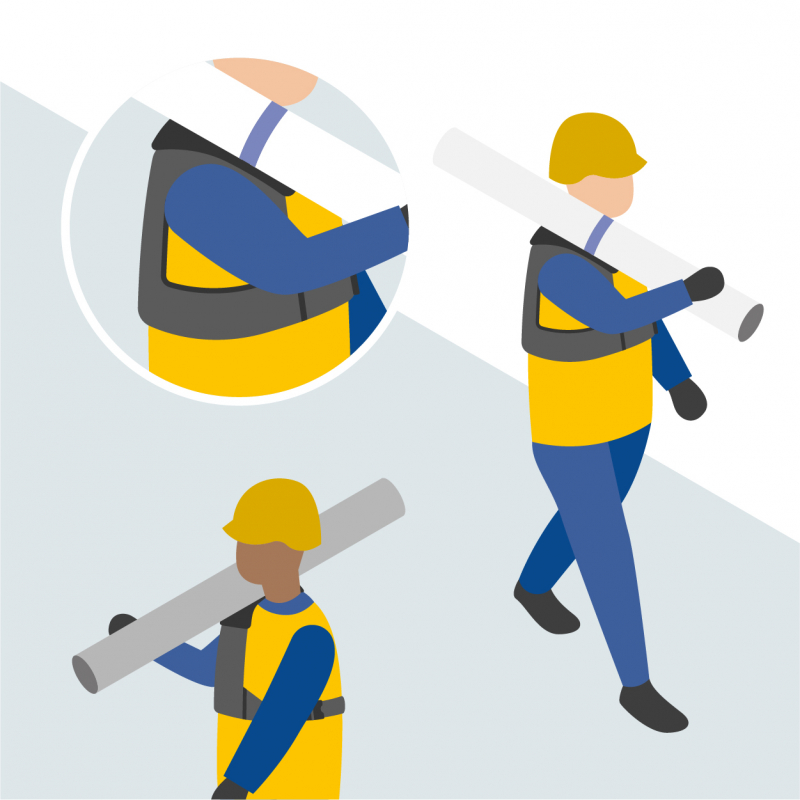 Une protection d'épaule pour faciliter les manutentions et le transport de charges des soliers