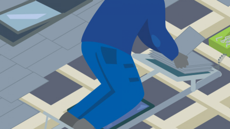 Une plate-forme de travail ergonomique pour les couvreurs