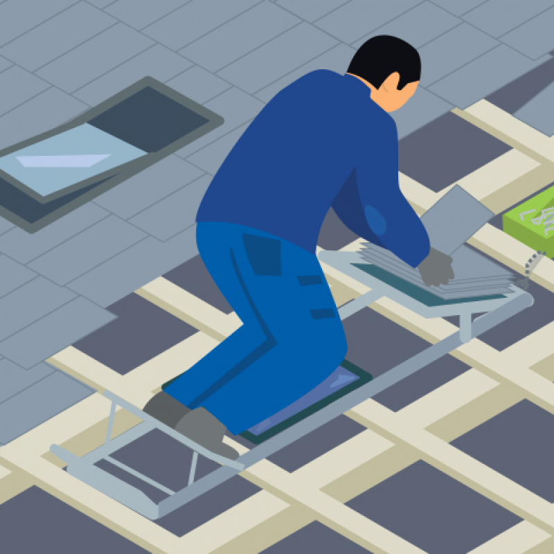 Une plate-forme de travail ergonomique pour les couvreurs
