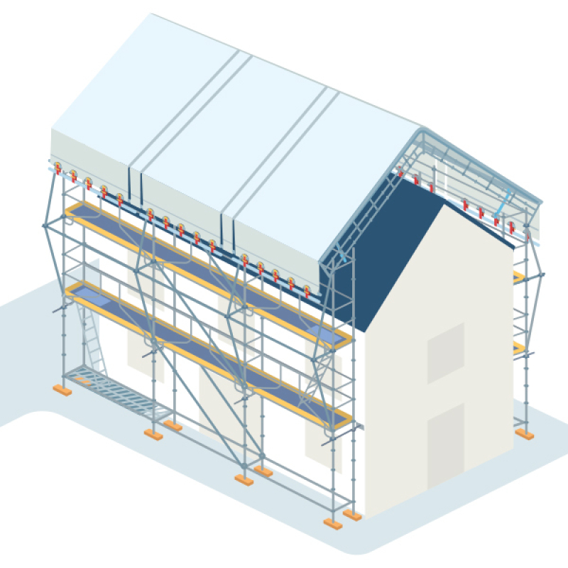 Protéger les petits chantiers des intempéries avec un parapluie d'échafaudages robuste