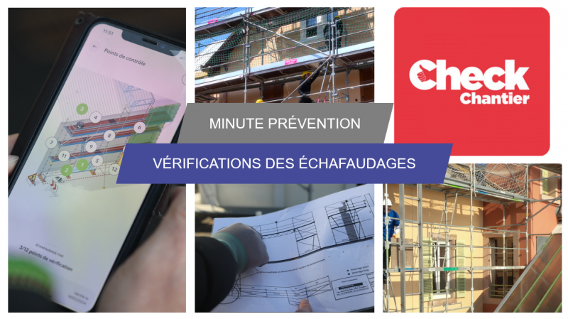 Je vérifie l'échafaudage pour travailler en sécurité