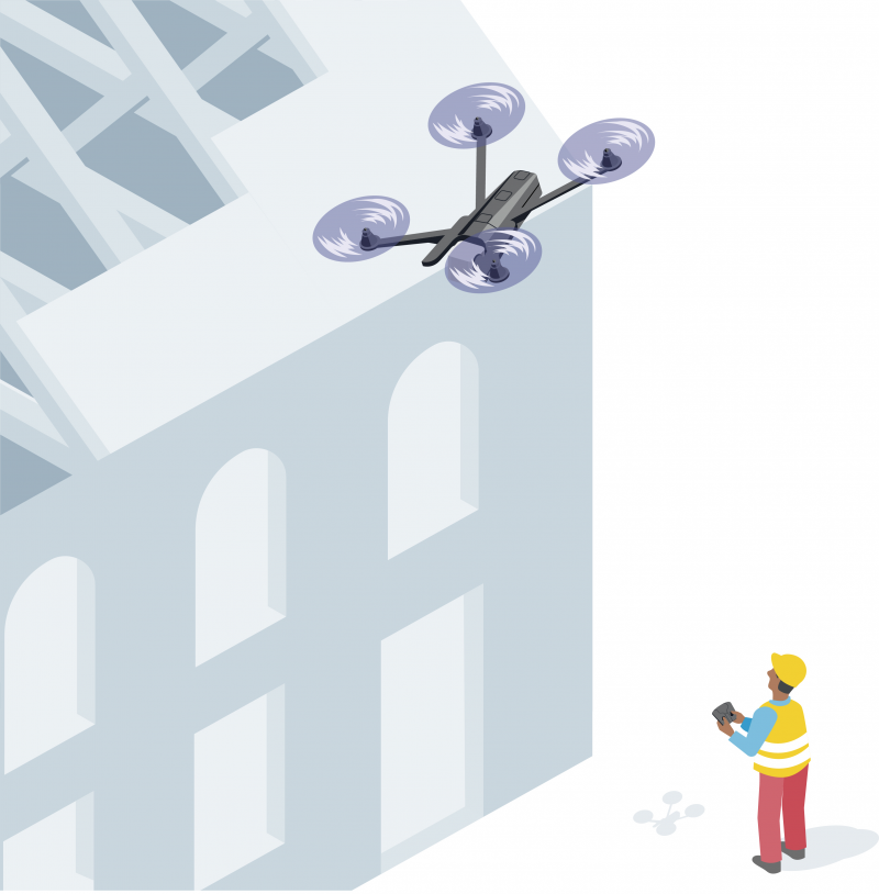 Un drone pour réaliser les visites et métrés de toiture