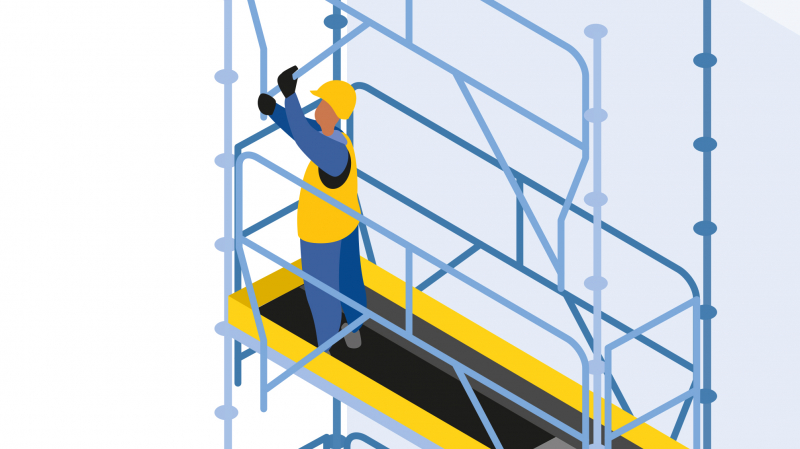 Prévenir les chutes lors du montage ou du démontage d'un échafaudage