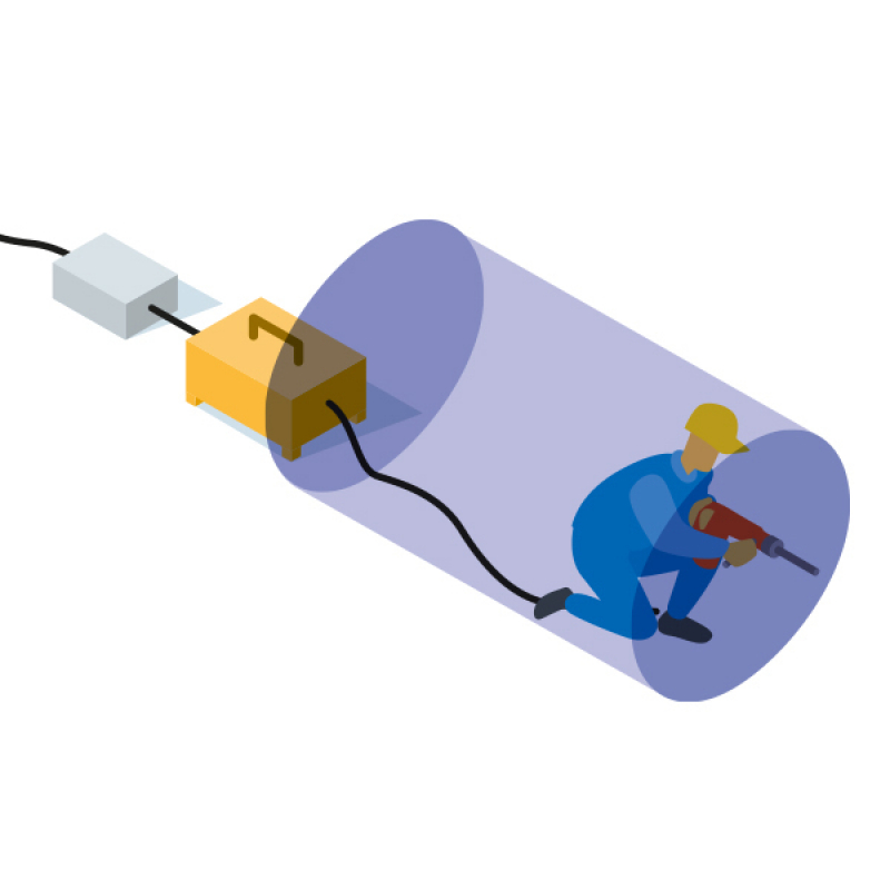 Réaliser une installation sûre dans des enceintes conductrices exiguës pour alimenter des matériels portatifs électriques