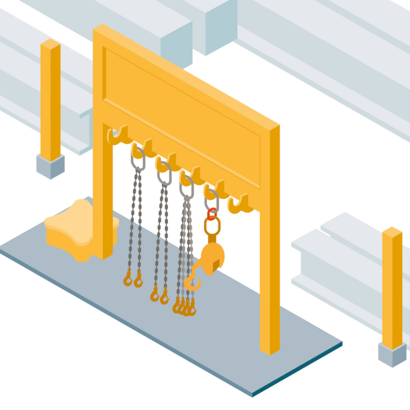 Stocker et ranger les accessoires de levage dans des râteliers