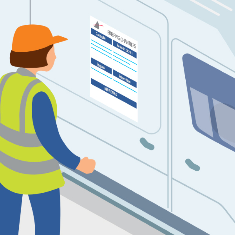 Afficher un briefing de poste consultable tout au long de la journée sur le chantier